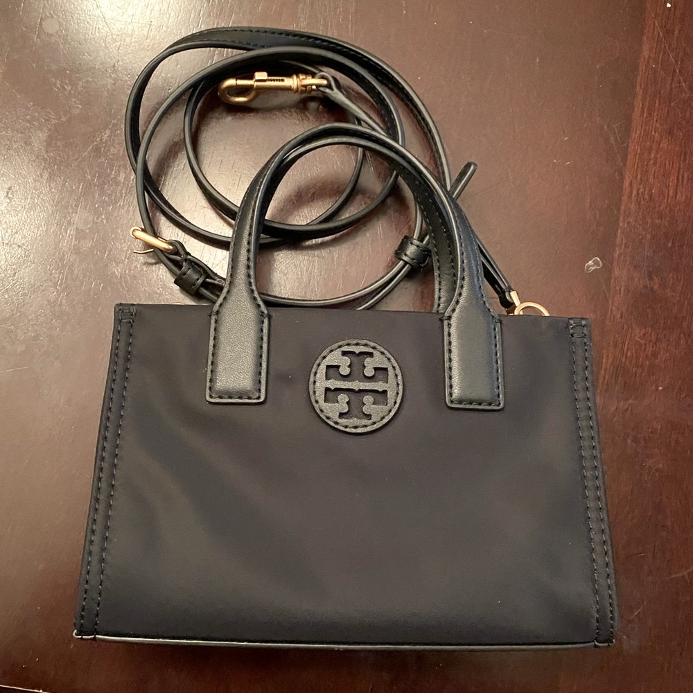 Tory Burch Ella Nylon Mini Tote Black